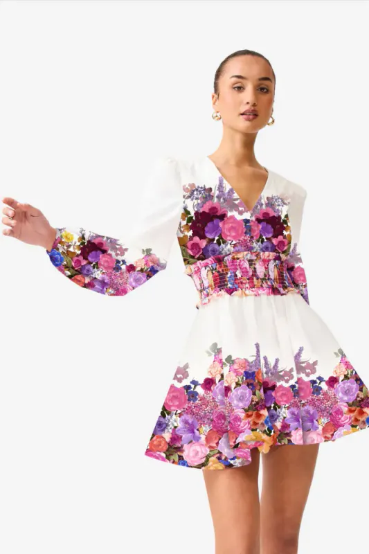 Elliat Alice long sleeve mini dress, multicolor