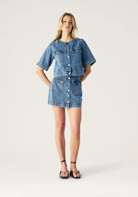 Aveline denim topp, denimblå
