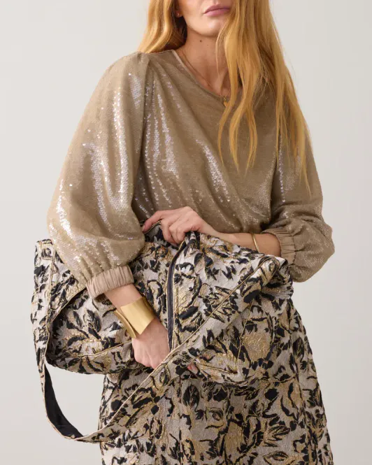 Hovedbilde Summum jacquard bag, naturhvit med mønster