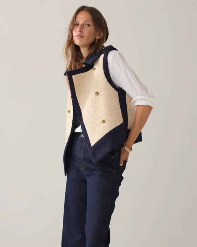 Summum, Vest, bouckle ull mix, Midnight blue