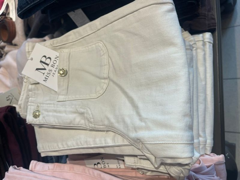 Miss Bon  - stretch jeans, mørk blå, brun, burgunder, mørk brun og beige