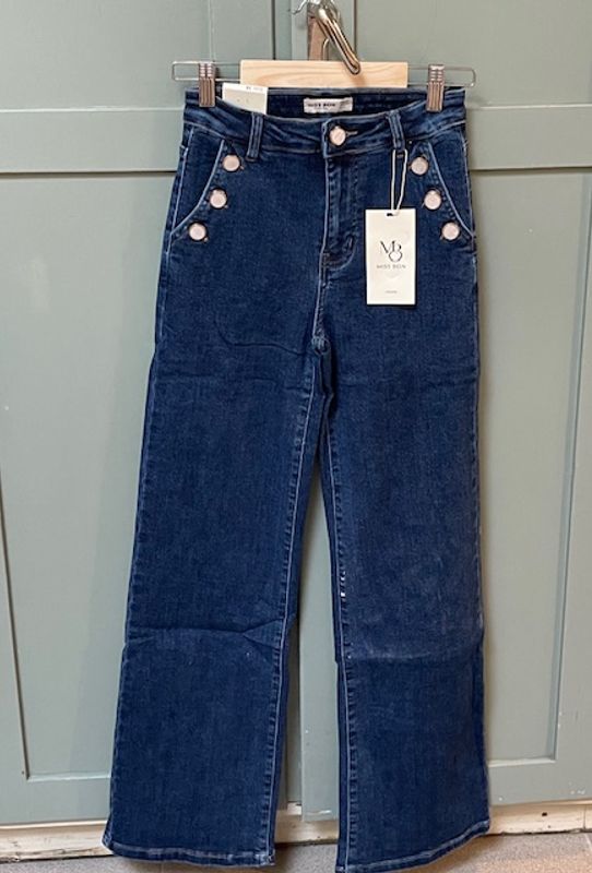 Miss Bon  - stretch jeans, denim blå