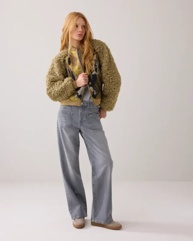 Summum Jacquard-teddy bomber, multicolor