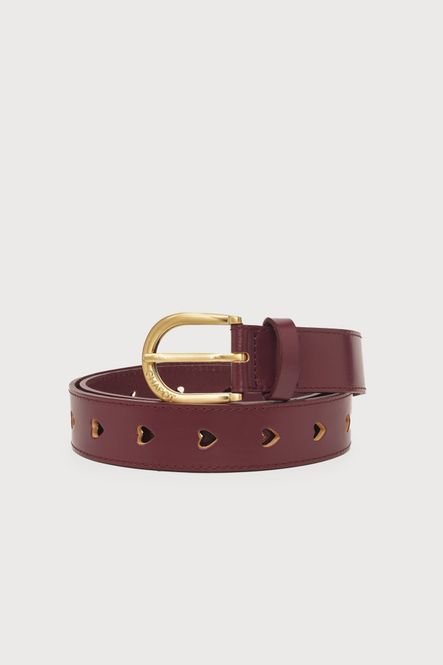 Hovedbilde Fabienne Cut it out heart belt, burgundy og olive ...