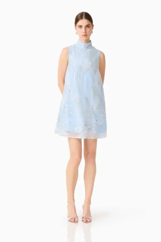 Elliat Annabelle embellished shift mini dress in blue