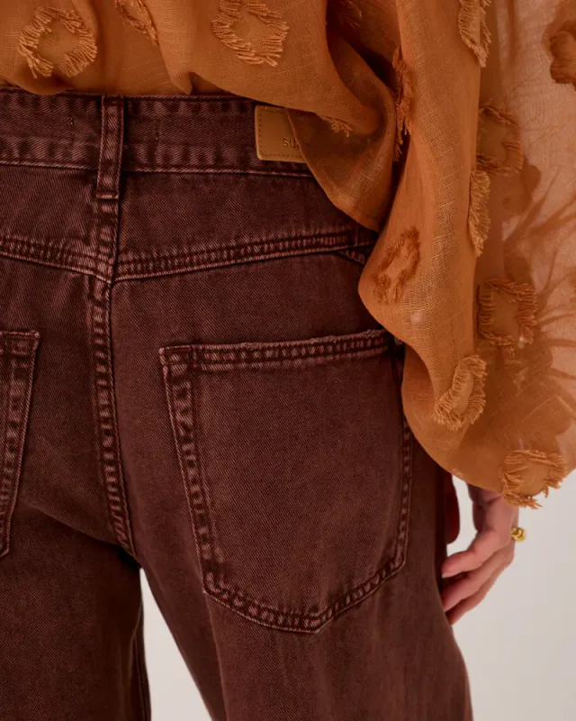 Summum, baggy loose jeans, coffee