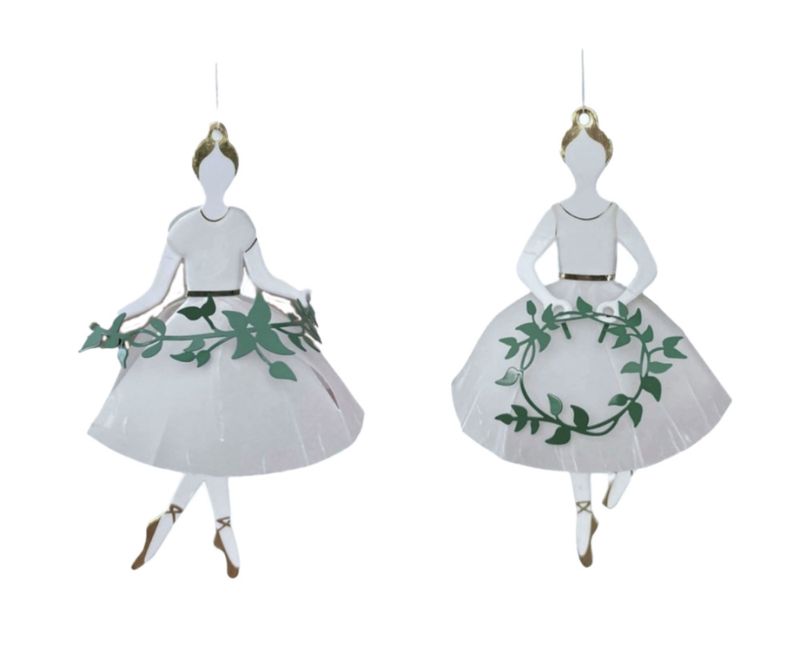 Jette Frölich, papirklipp ballerina, gull og sølv