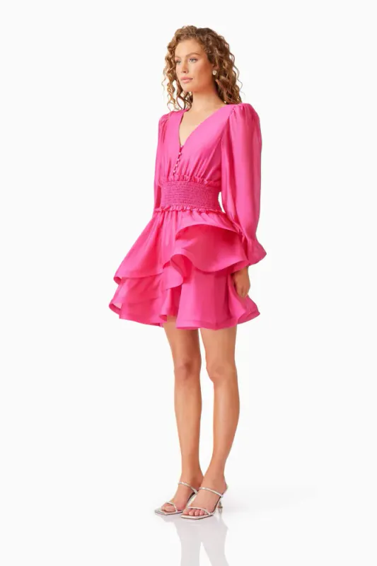 Elliat Kalani Long Sleeve Mini Dress Pink