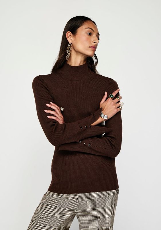 MOS Vela knit top, sort eller brun