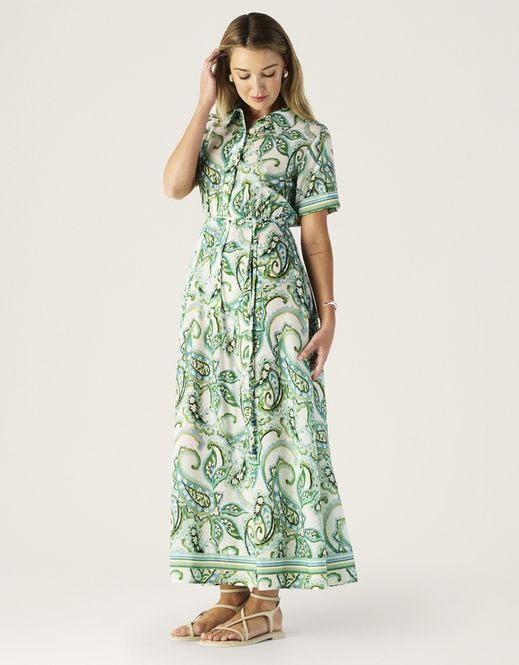Hovedbilde MOS Tara Print shirt dress, naturhvit med print i ...