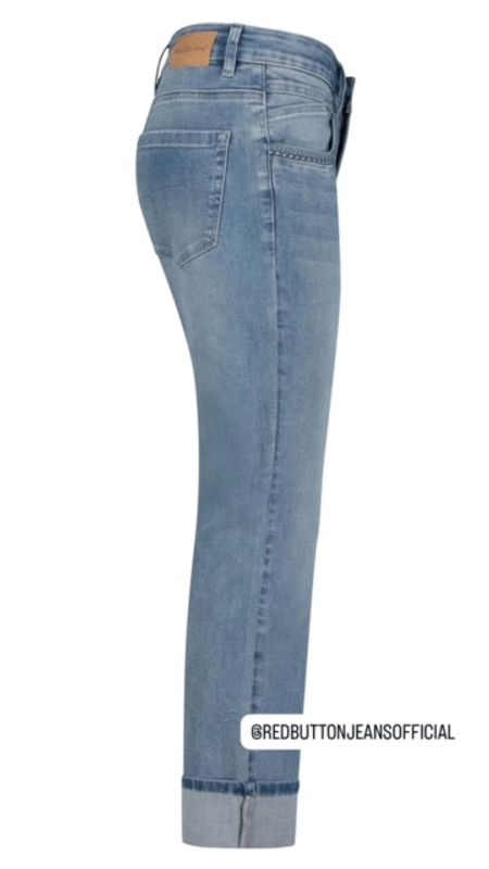 Red Button, Kate embroidered pockets, stone used