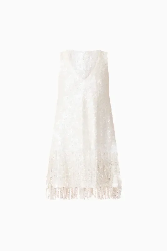 Elliat Alessia embelished shift mini dress in white